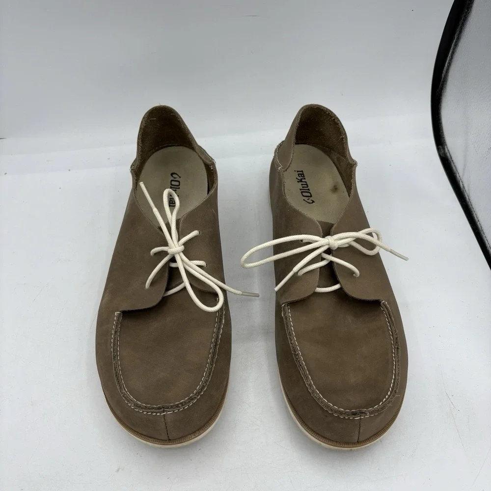Olukai Shoes Mens Size 11 Holokai Boat Brown Thin Leather‎